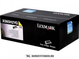 Lexmark X560 Y sárga XL toner /X560H2YG/, 10.000 oldal | eredeti termék