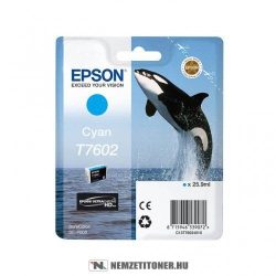 Epson T7602 C ciánkék tintapatron /C13T76024010/, 25,9ml | eredeti termék