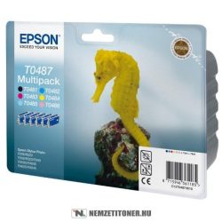 Epson T048740BA multipack (Bk,C,M,Y,LC,LM - C13T04874010) tintapatron, 6x13ml | eredeti termék