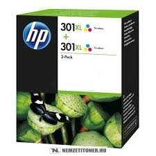 HP D8J46AE színes nagykapacitású #No.301XL DUPLA tintapatron, 2x8 ml | eredeti termék