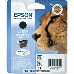 Epson T0711 Bk fekete tintapatron /C13T07114011, C13T07114012/, 7,4ml | eredeti termék