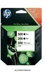 HP SD518AE CC640EE (2db) +CC643EE Bk fekete+színes  #No.300 tintapatron, 2x4 ml + 4 ml | eredeti termék