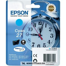 Epson T2702 C ciánkék tintapatron  /C13T27024010/, 3,6ml | eredeti termék