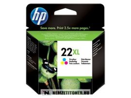 HP C9352CE színes #No.22XL nagykapacitású tintapatron, 11 ml | eredeti termék