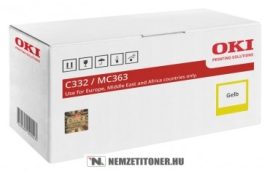 OKI C332, MC363 Y sárga toner /46508713/, 1.500 oldal | eredeti termék